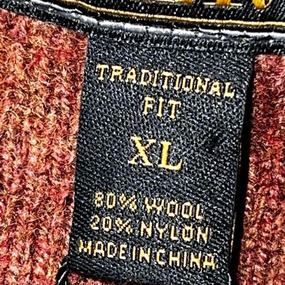 NWT Jos.A.Bank Reserve Cable Knit Half Zip Cinnamon Pullover Wool Sweater Sz XL - Picture 7 of 7